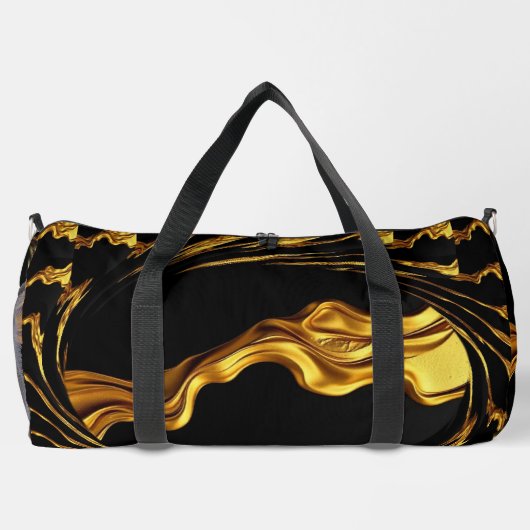 Opulent Swirl Liquid Gold Black Monochrome Christi Plunjezak (Achterkant)