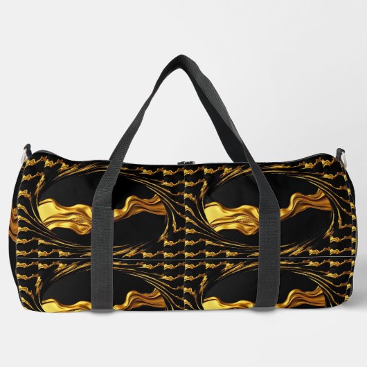 Opulent Swirl Liquid Gold Black Monochrome Christi Plunjezak (Voorkant)