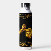 Opulent Swirl Liquid Gold Black Monochrome Christi Waterfles (Links)