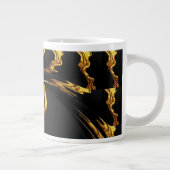 Opulent Swirl Liquid Gold Black Monochrome Design Grote Koffiekop (Rechts)