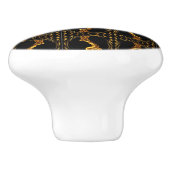 Opulent Swirl Liquid Gold Black Monochrome Designe Keramische Knop (Zijkant)