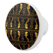 Opulent Swirl Liquid Gold Black Monochrome Designe Keramische Knop (Rechts)