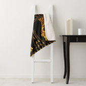 Opulent Swirl Liquid Gold Black Monochrome Luxury Sherpa Deken (In situ)