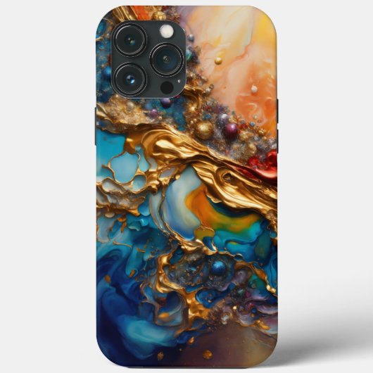 Opulent Symphony: Een levendig Abstract meesterwer Case-Mate iPhone Case (Achterkant)