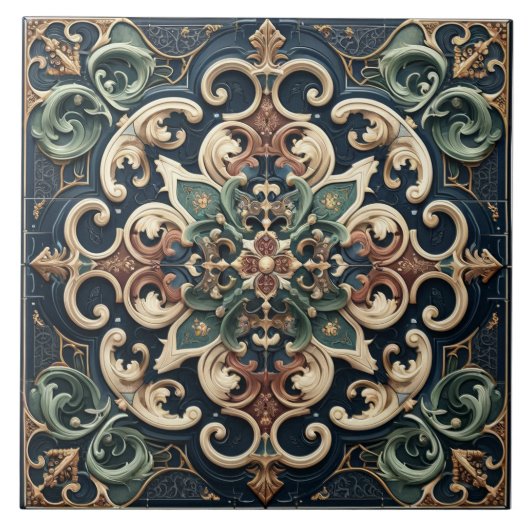 Opulent Traditioneel Maximalisme Tegel Tegeltje (Voorkant)