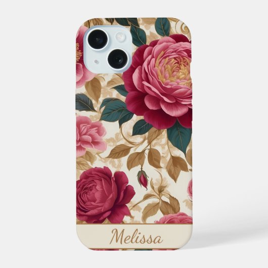 Opulent Tuin Rozen iPhone 15 Case (Achterkant)