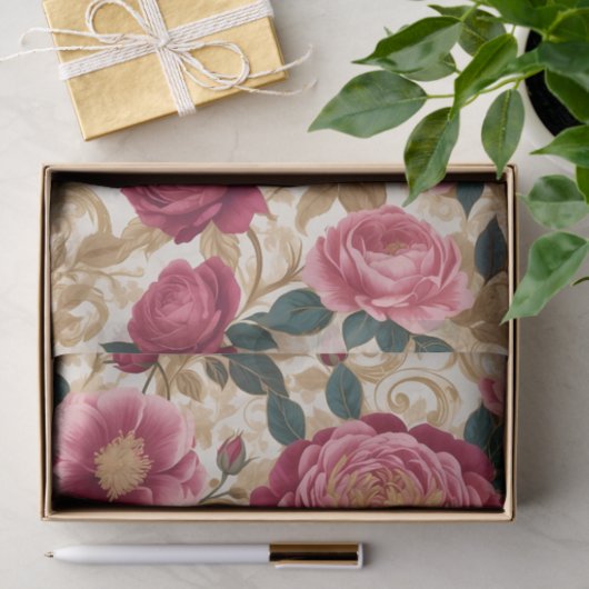 Opulent Tuin Rozen Tissuepapier (Geschenk)