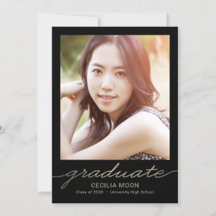 Opulent Type Editable Color Afstuderen Invitation Kaart