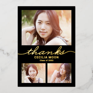 Opulent Type Folie Afstuderen Foto Hartelijk dank Uitnodiging