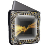 Opulent Warp Gateway Liquid Gold & Black Achempong Laptop Sleeve (Voorkant Rechts)