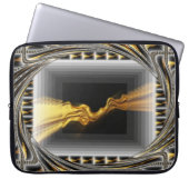 Opulent Warp Gateway Liquid Gold & Black Achempong Laptop Sleeve (Voorkant)