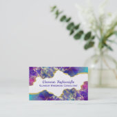 Opulent Waterverf Fire Opal Edelsteen Ontwerp Visitekaartje (Staand voorkant)