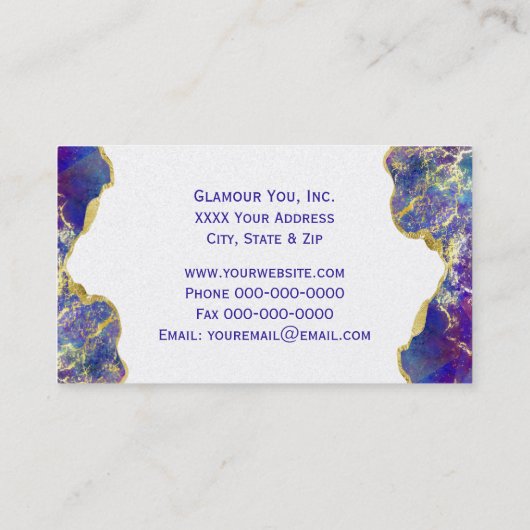 Opulent Waterverf Fire Opal Edelsteen Ontwerp Visitekaartje (Achterkant)