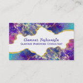 Opulent Waterverf Fire Opal Edelsteen Ontwerp Visitekaartje (Voorkant)