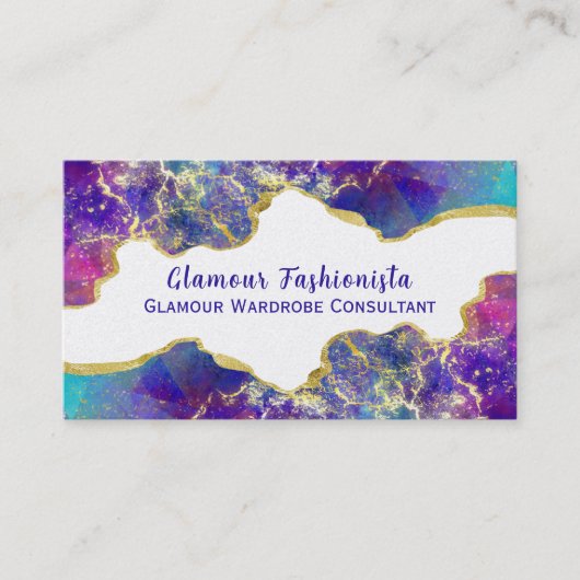 Opulent Waterverf Fire Opal Edelsteen Ontwerp Visitekaartje (Voorkant)