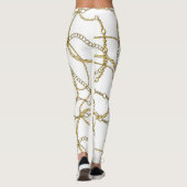 Opulent Witte Leggings met Golden Chains (Achterkant)