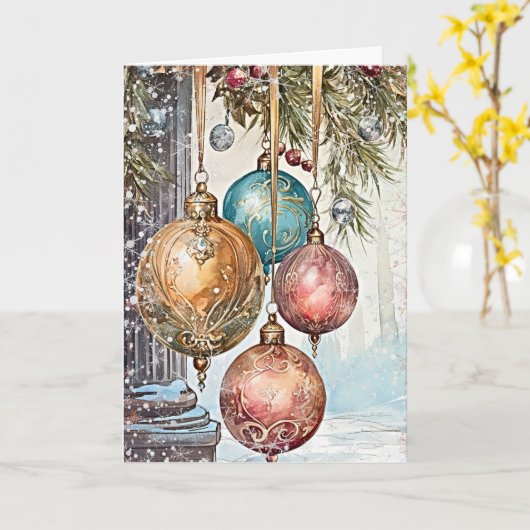 Opulent Yuletide Glimmer Kaart (Gele Bloem)