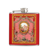 opulente 18e - eeuwse barokke print happy family heupfles (Voorkant)