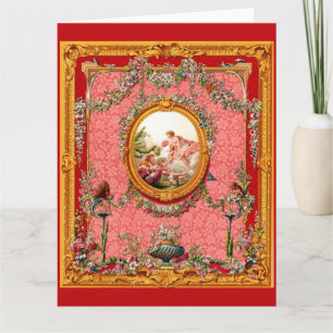 opulente 18e - eeuwse barokke print happy family kaart