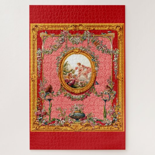 opulente 18e - eeuwse barokke print happy family legpuzzel (Verticaal)