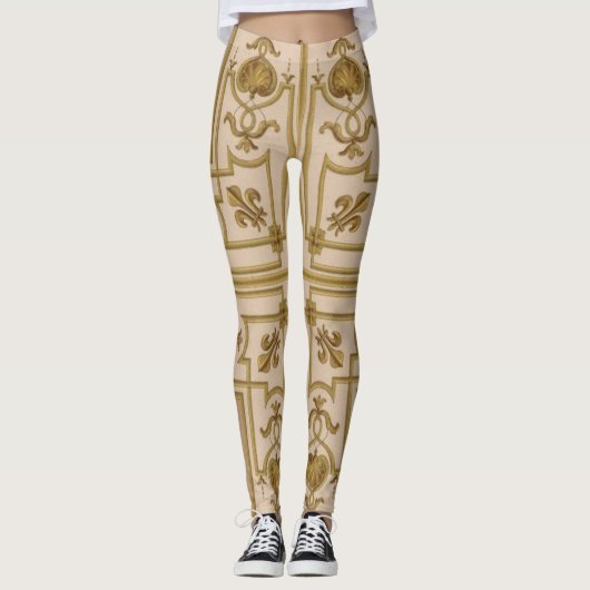opulente barokke gouddruk leggings (Voorkant)