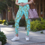 Opulente Blauwgroen Leggings met Golden Chains<br><div class="desc">Hou je ervan om indruk te maken en charme te geven met je outfits? Zo ja, dan zult u genieten van deze blauwgroen en gouden leggings van Lady’s Luxuries Co. Deze prachtige leggings zijn voorzien van ingewikkelde gouden kettingen en lussen op een blauwgroen achtergrond met subtiele bloemenmotieven. Het ziet eruit...</div>