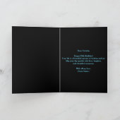 Opulente Chic Sapphire Blue en Black 85e verjaarda Kaart (Binnen)