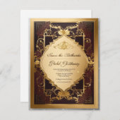 Opulente elegantie: exclusieve verjaardagsuitnodig kaart (Voorkant / Achterkant)