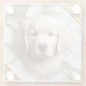 Opulente Golden Retriever Marble Essence Glazen Onderzetter (Achterkant)