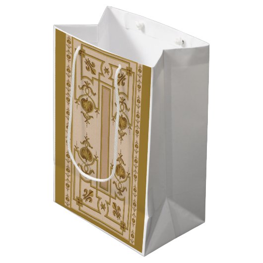 opulente gouden barokdruk medium cadeauzakje (Voorkant Gekanteld)