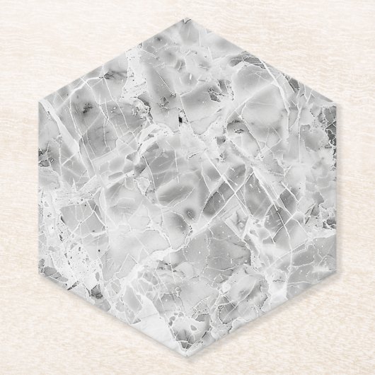 Opulente Marmeren Werveling Custom Hexagon Punted Kartonnen Onderzetters (Voorkant)