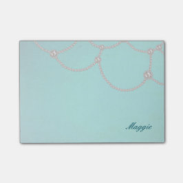 Opulente parels en Aqua Post-it® Notes