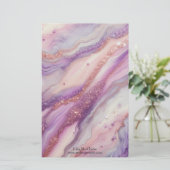 Opulente pastelagaat en geode met gouden accenten briefpapier (Staand voorkant)