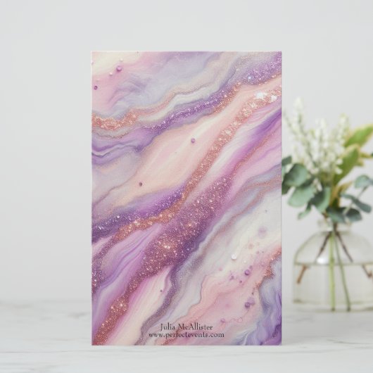 Opulente pastelagaat en geode met gouden accenten briefpapier (Staand voorkant)