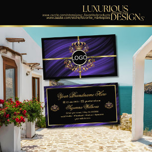Opulente Royal Blue Gold Crown met Logo weelderig Visitekaartje