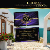 Opulente Royal Blue Gold Crown met Monogram Noble Visitekaartje
