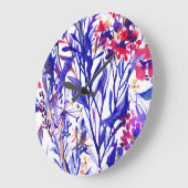 Opulente Waterverf Bloemen: Tuin Achtergrond. Grote Klok (Hoek)