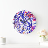 Opulente Waterverf Bloemen: Tuin Achtergrond. Grote Klok (Huis)