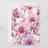 Opulente Waterverf Roze Orchidee Bridal Kaart (Achterkant)