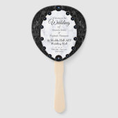 Opulente witte en zwarte bollen handwaaier (Voorkant)