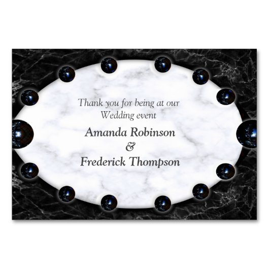 Opulente witte en zwarte bollen kaart (Achterkant)