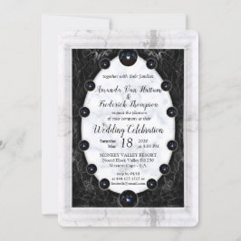 Opulente witte en zwarte bollen kaart