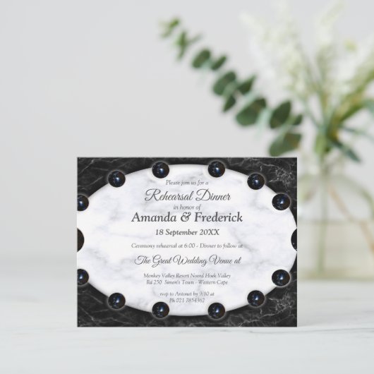 Opulente witte en zwarte bollen kaart (Staand voorkant)