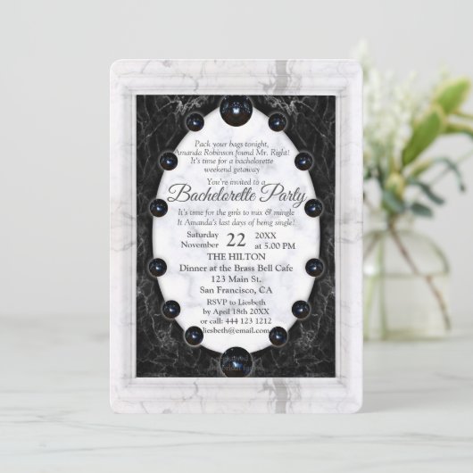 Opulente witte en zwarte bollen kaart (Staand voorkant)