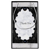 Opulente witte en zwarte bollen klein cadeauzakje (Achterkant)