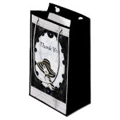 Opulente witte en zwarte bollen klein cadeauzakje (Voorkant Gekanteld)