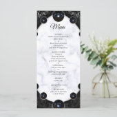 Opulente witte en zwarte bollen menu (Staand voorkant)