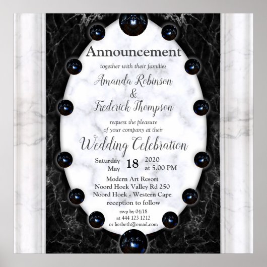 Opulente witte en zwarte bollen poster (Voorkant)