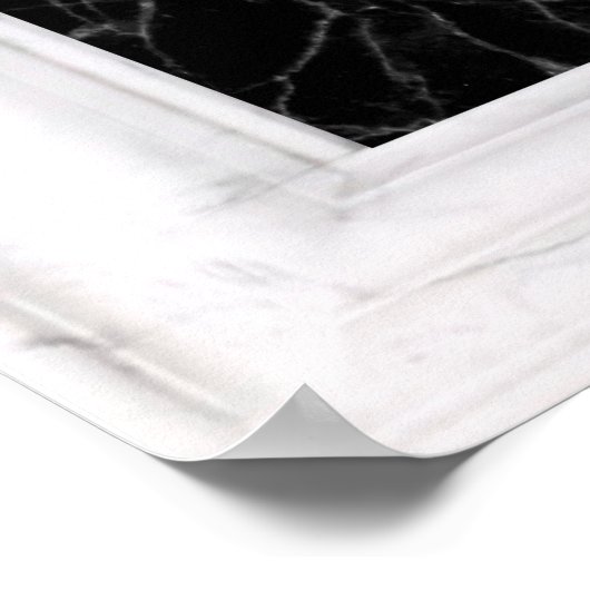 Opulente witte en zwarte bollen poster (Hoek)