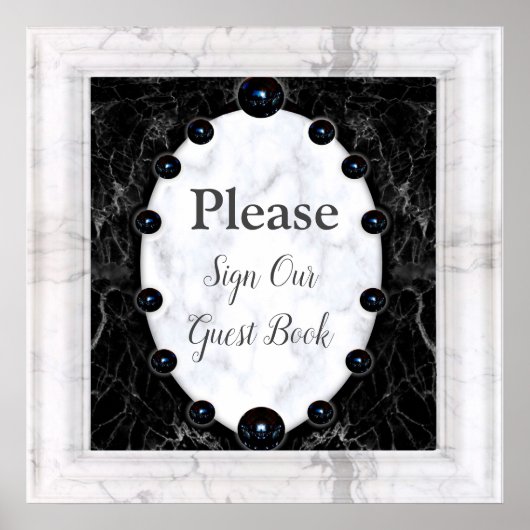 Opulente witte en zwarte bollen poster (Voorkant)